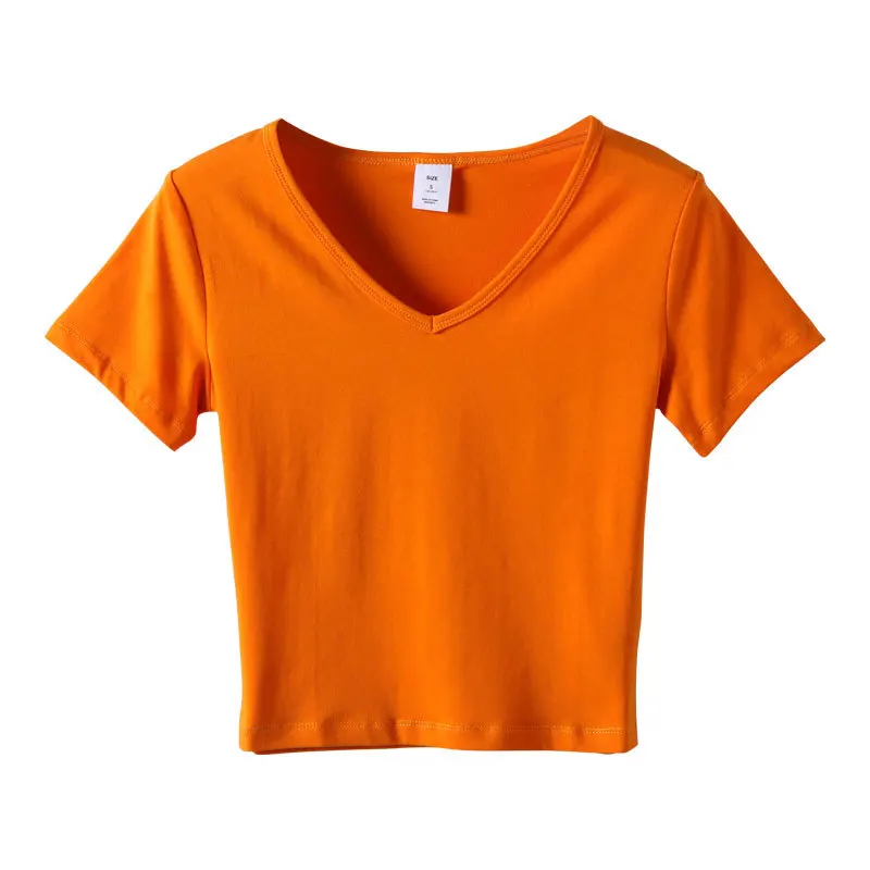 

2022 NEW FASHION WOMEN Summer V-Neck Top Casual Solid Color Short Sleeve T-Shirt