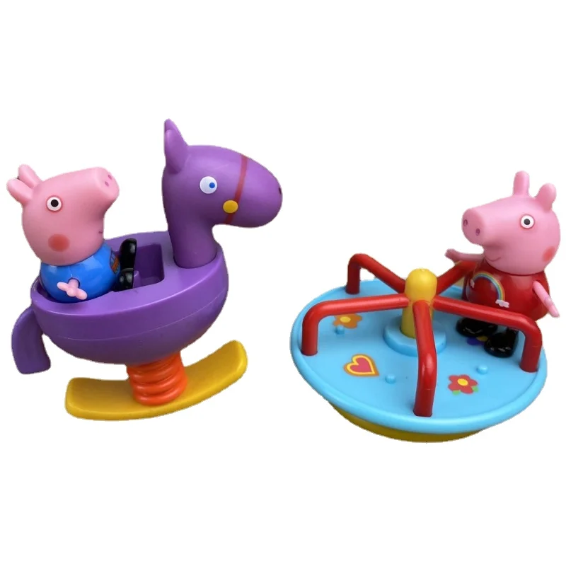 

Маленькая свинка милая детская игрушка Пегги анимация креативная новая лошадка-качалка проигрыватель сцены детский игровой домик игрушки оптовая продажа