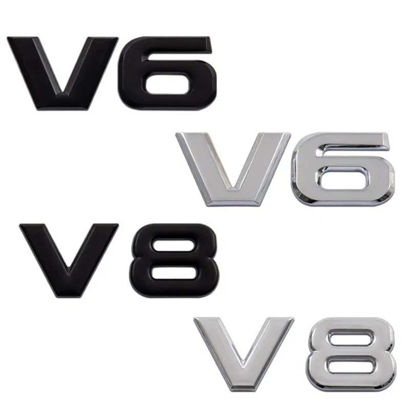 Металлическая универсальная 3d-эмблема для автомобильного брызговика V6 V8