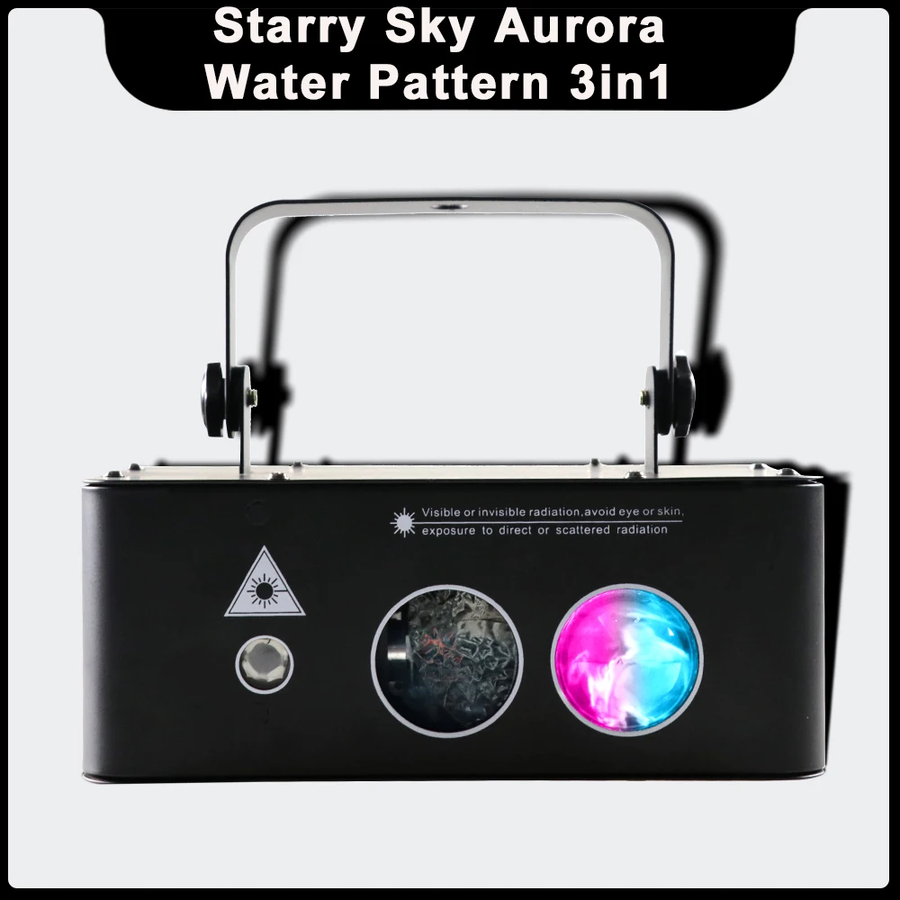 YUER Starry Sky Aurora Water Pattern 3IN1 Laser Projector Music Starry sky Lights Aurora Stage Effect Light DJ Disco Bar Party