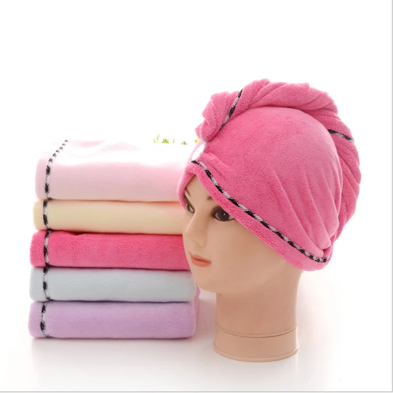 Microfibre After Shower Hair Drying Wrap Womens Girls Lady's Towel Quick Dry Hair Hat Cap Turban Head Wrap Bathing Tools