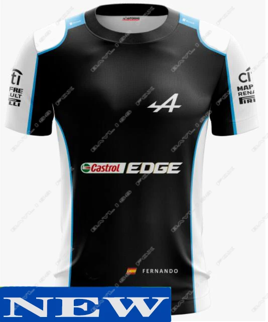 

2022 Alpine F1 Racing Team Motorsport A Alonso 14 Car Fans Castrol T-Shirt Black Breathable Jersey Teamline Short Sleeve Clothin