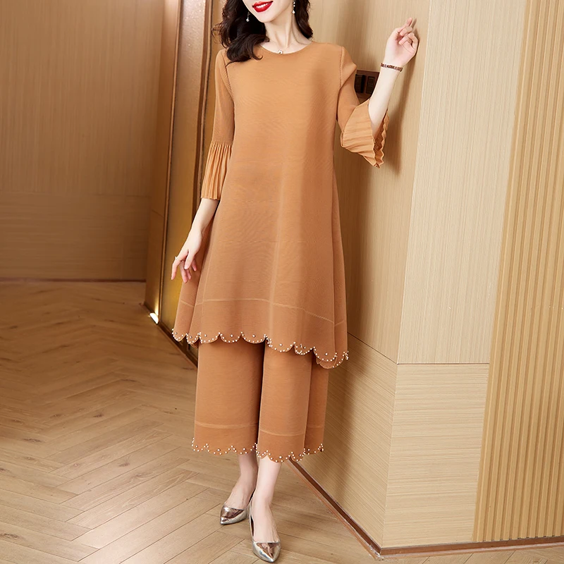 Волшебные плиссированные брюки Miyake комплект из двух предметов Женская юбка с