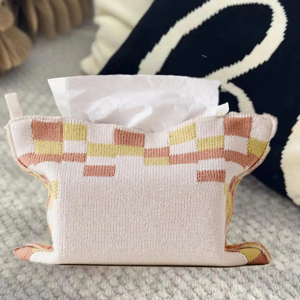 

Soft Touching Fashion Living Room Napkin Case Desktop Organizer Lanyard Design Napkin Bag Large Capacity Home Supplies