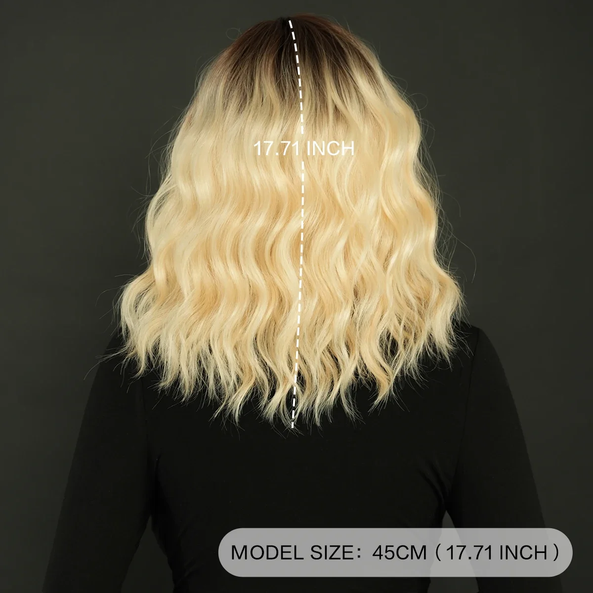 Высокоплотные длинные волосы блонд с темными корнями термостойкие