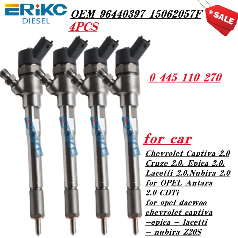 ERIKC 4 шт. 0445110270 оригинальный Топливный Инжектор 0 445 110 270 для OPEL VAUXHALL Z 20 DM двигатель