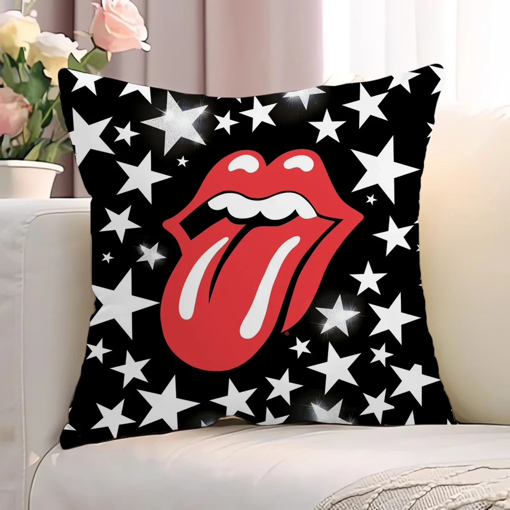 Наволочка R-rolling StonesS для дивана 45x45 см короткая плюшевая наволочка 40*40