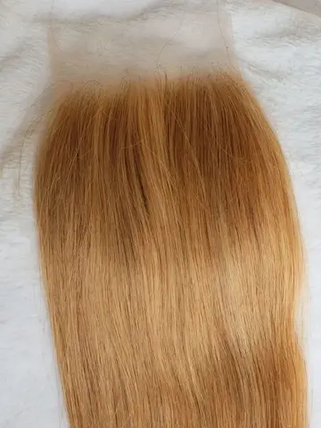 Опт # 27 Темно-медовый блондин, девственные бразильские человеческие волосы, кружевная фронтальная застежка 4x4,5x5,13x4,13x6, прозрачная фронтальная застежка