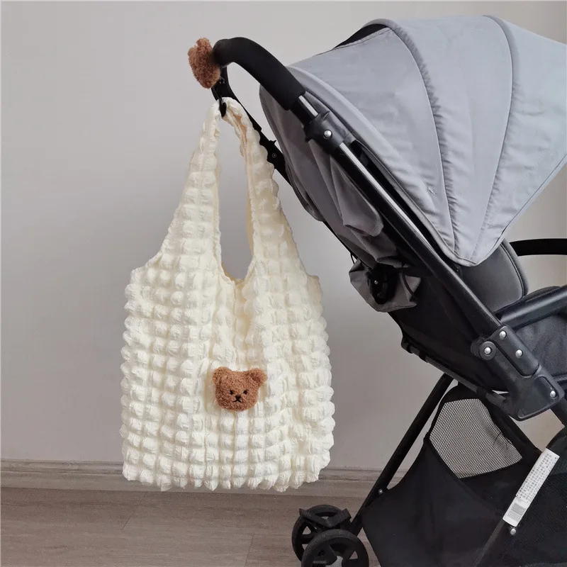 Soft Large Capacity Mommy Bag Stroller Bag for Mom Work Handbag Baby Items Nappy Organizer Reusable Cotton Mother Kids Cluth Bag