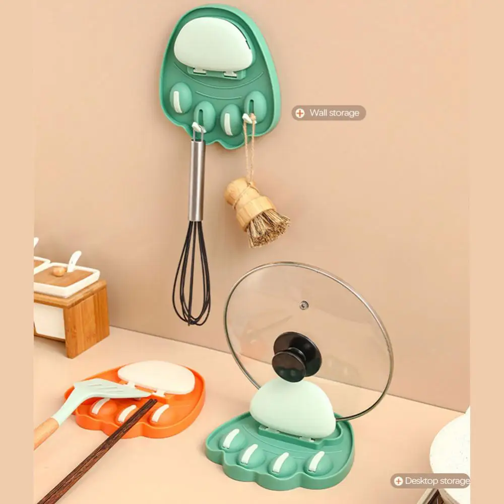 Кухонный держатель для крышки кастрюли с кошачьими крапанами стеллаж домашнего