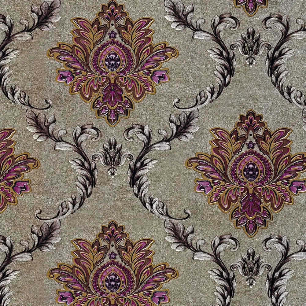 Виниловые обои Meihodan, дамасский рисунок, самоклеящиеся