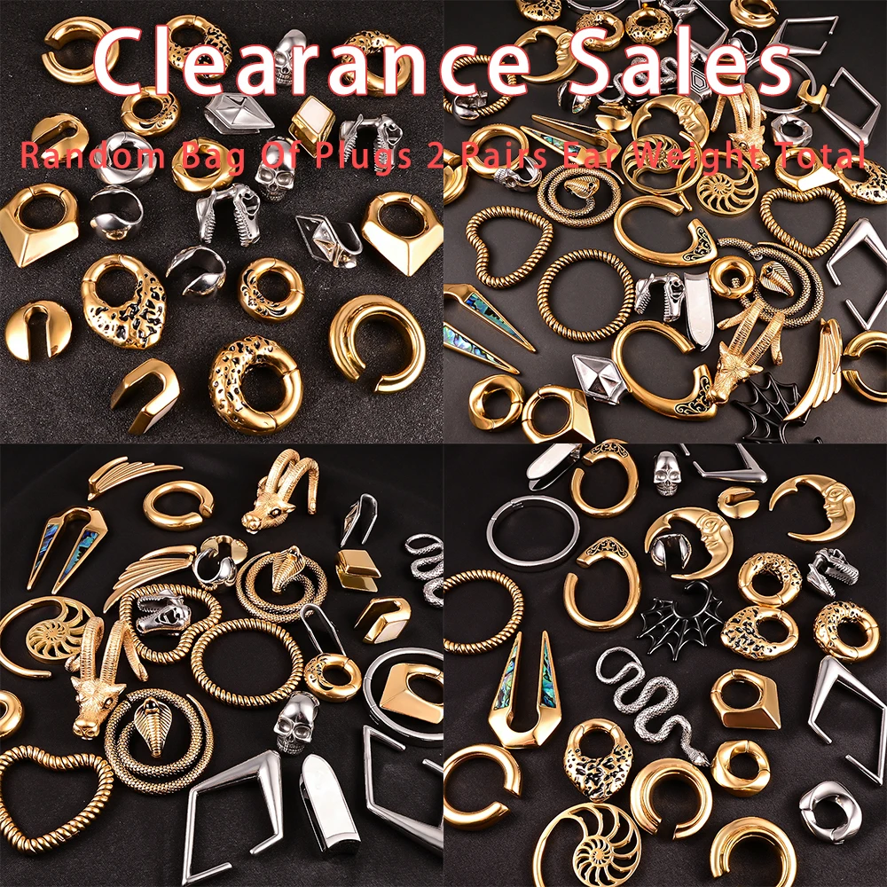 

Vanku 50% Clearance Sales Stock Body Piercing Random Bag 2 Pairs Ear Weights Hanglers Total