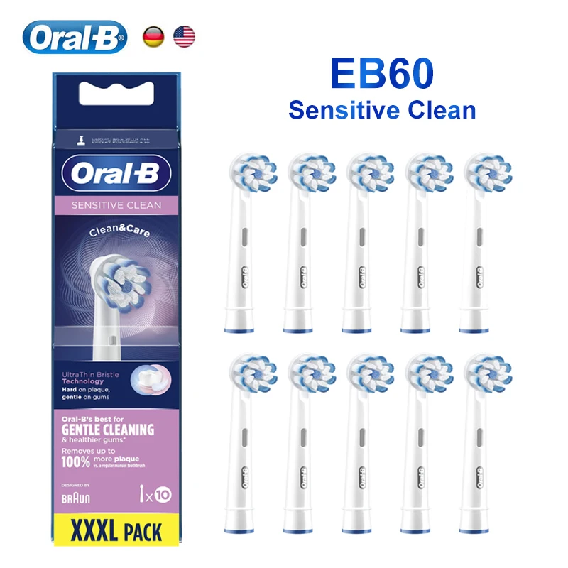 Oral-B EB60 Sensi ультратонкая сменная электрическая зубная щетка для чистки и ухода Чувствительная оригинальная зубная щетка для взрослых