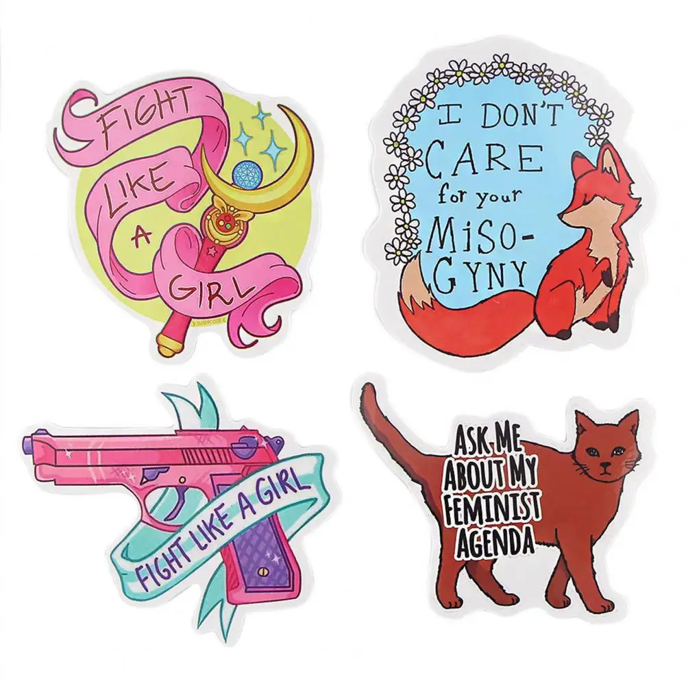 

35Pcs Practical Album Decals Creative Bright Color Computer Decals Women Rights Album Decals