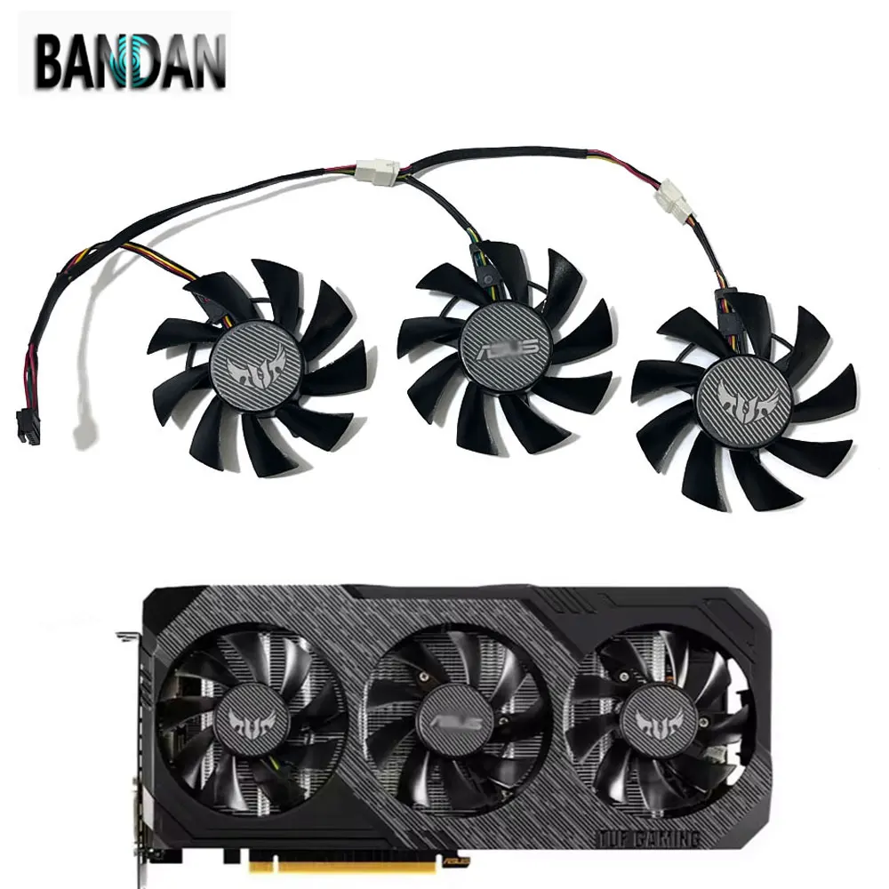 Фото Вентилятор охлаждения видеокарты 75 мм GTX1660 PLA08015S12HH для ASUS GTX 1660TI 1660SUPER TUF Gaming X3 RX5600 RX5700XT №1