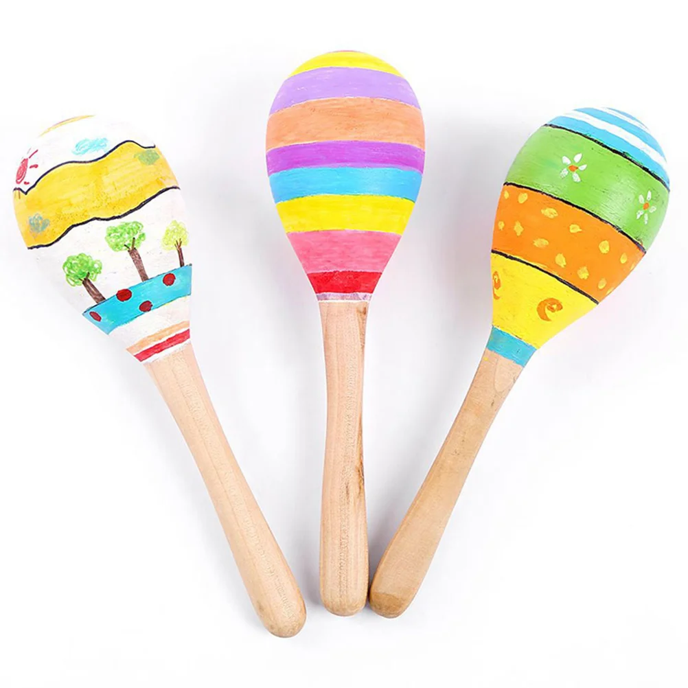 

8 Pcs Wooden Maraca Kids Instrument Toys Musical Instruments Maracas Child Children