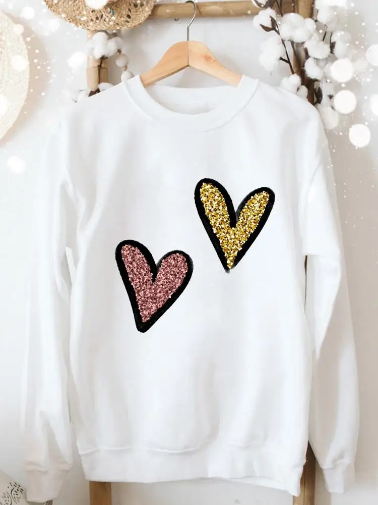 

Свитшот женский с длинным рукавом, худи с принтом сердечек, акварель, в стиле 90-х, Модный повседневный эстетический графический пуловер, осе...