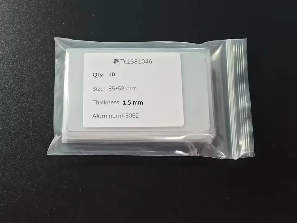 Толщина 1,5 мм анодированная матовая отделка серебряные алюминиевые металлические визиток для лазерной гравировки