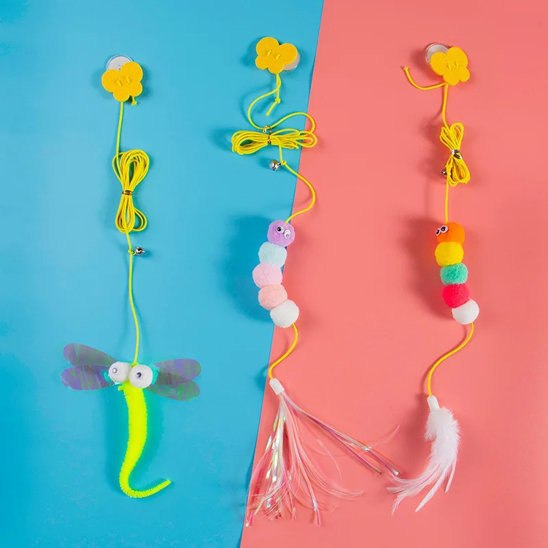 

Hanging Door Cats Elastic String Bouncing Toy Exercise Cat Teaser Wand Interactive Kitten Hunting Mouse with Bell Cat Supplies