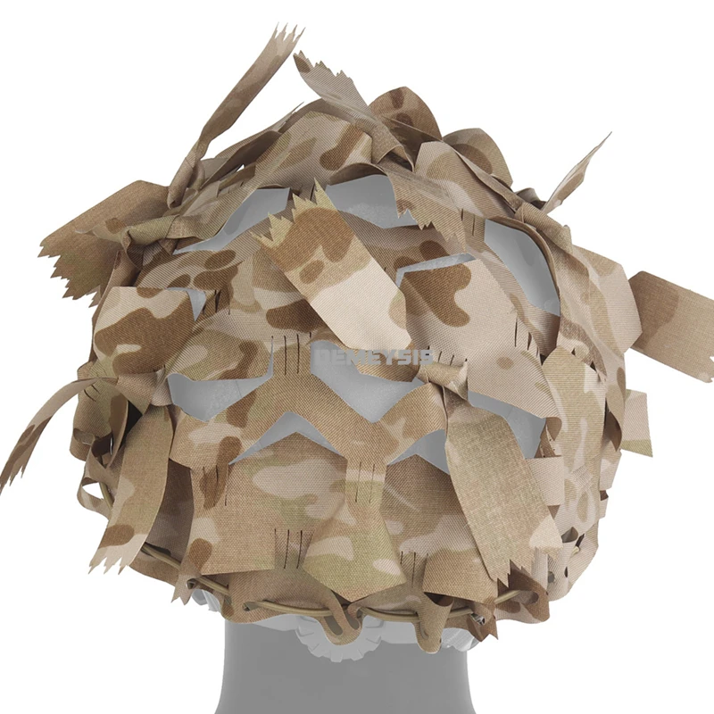 Фото Камуфляжный чехол для шлемов для страйкбола с эластичным шнуром, 3D-ткань для шлемов, лазерная резка в форме листа, аксессуары для шлемов для охоты и пейнтбола №4
