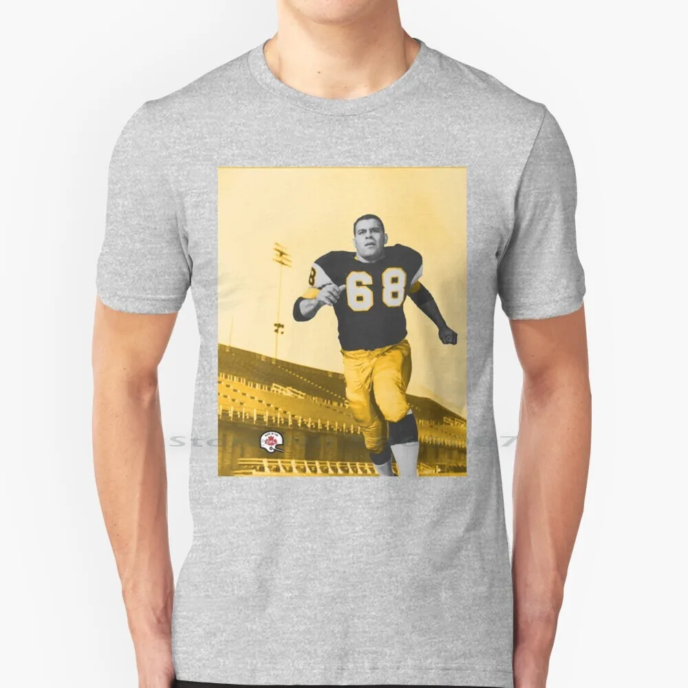 

Angelo Mosca #68 T Shirt 100% Cotton Football Angelo Mosca Moska Ticats Tiger Cats Ontario Cfl Madeinsaskatchewan Retro Vintage