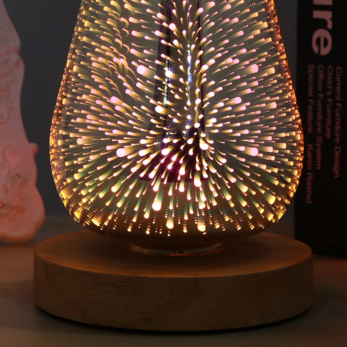 

1pc Aroma Lamp 3D Glass Electric Fragrance Wax Warmer Melter Night Light with UK Plug