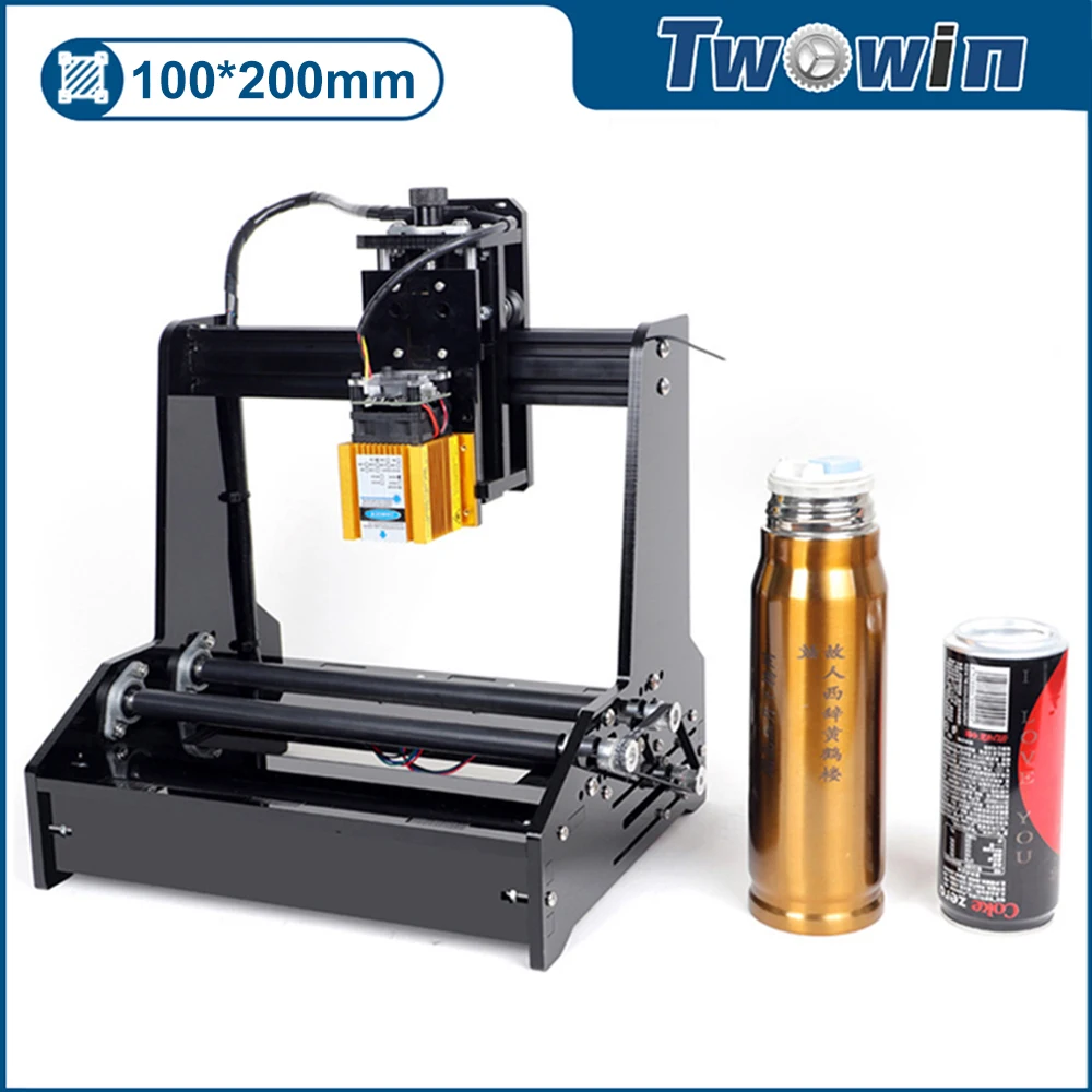 

TWOWIN 15W MINI Cylindrical Laser Engraving Machine Can Engraver Stainless Steel Automatic DIY Cutting Plotter CNC Router