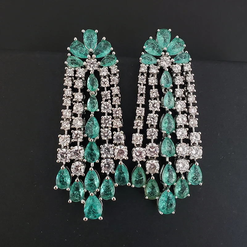 

Water Drop Earrings for Women 2023 Luxury Jewelry Cubic Zirconia Green Purple Statement Earrings Elegant Gift Female Accessories