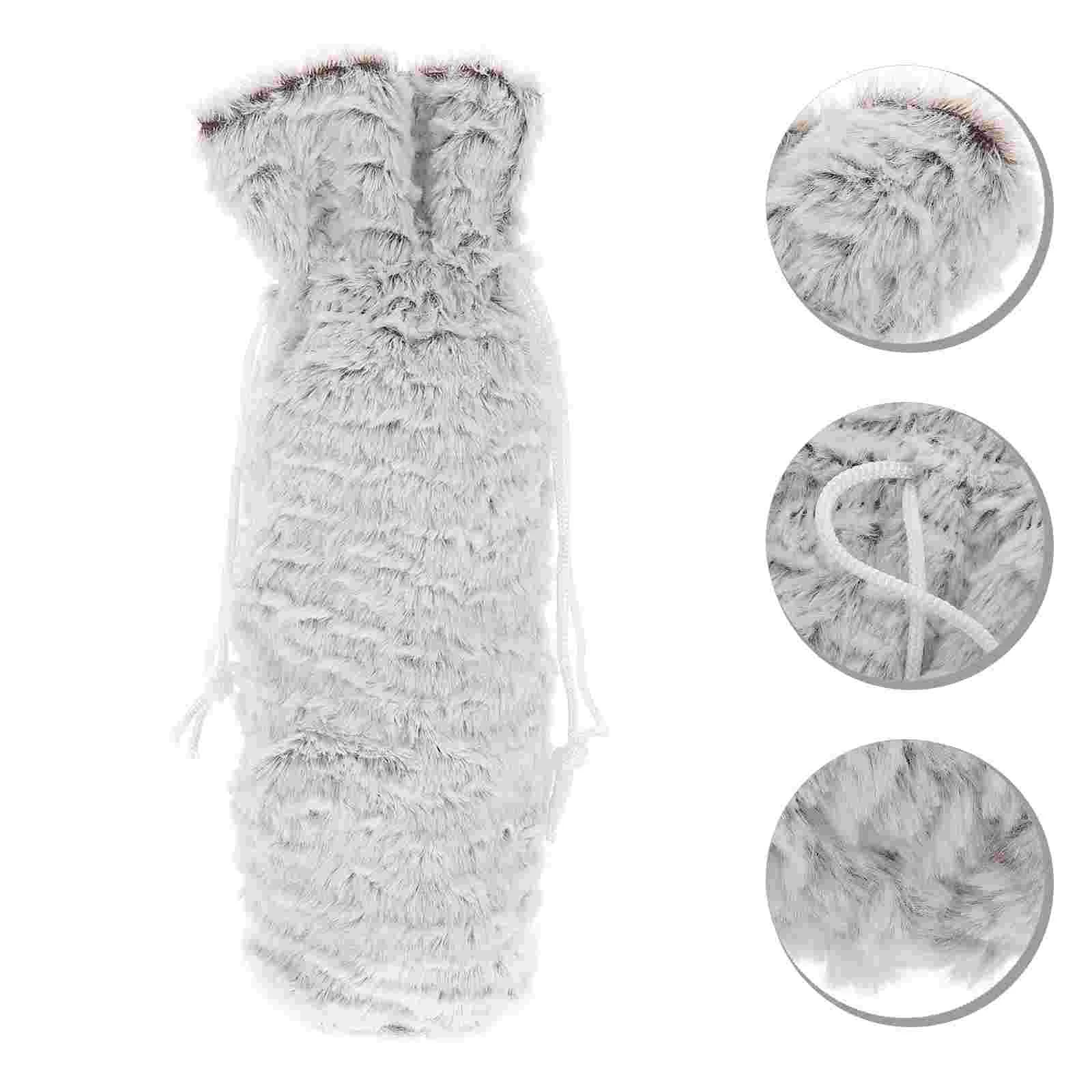 

Bottlechristmas Covers Cover Champagneholidaydecorations Decoration Gift Decorative Sweater Plush Table Ornaments Santa Claus