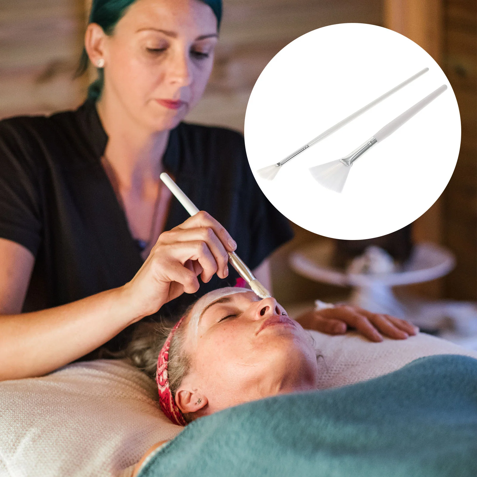 

2pcs Body Lotion Brush Application Brush Blush Powder Brush Eyebrow Brush Facemask Applicator Beauty Brush