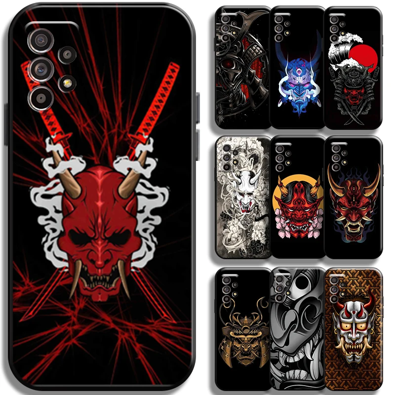 

Samurai Oni Mask Phone Case For Samsung Galaxy A52 4G A52 5G Full Protection Carcasa TPU Cases Black Coque Soft Funda