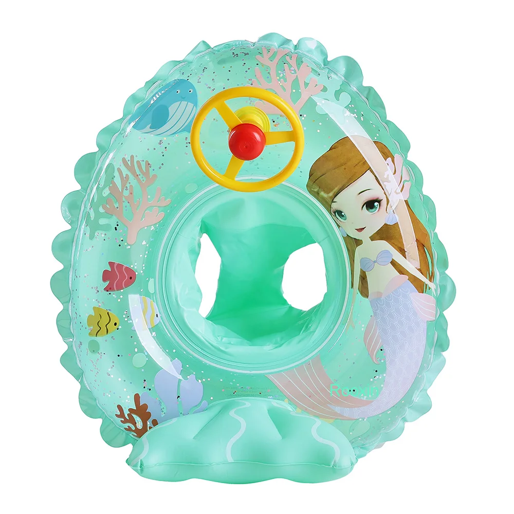 

Rooxin Mermaid with Backrest Pool Floats Inflatable Swimming Ring Kids Baby Floating Ring Water Seat Swimming Circle Pool Toys