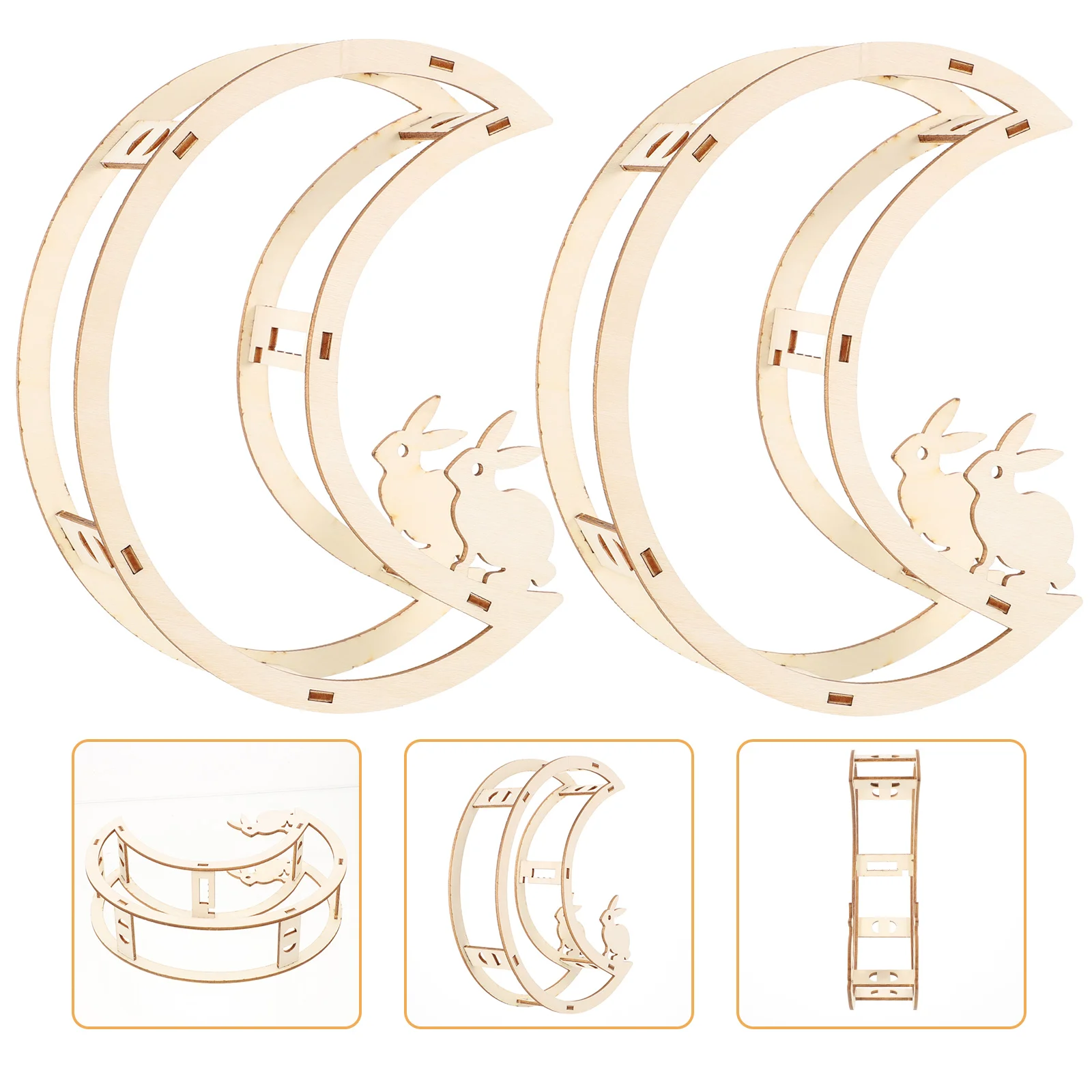 

Lantern Wood Diy Frame Kids Moon Materials Bracket Unfinished Chinese Wooden Paper Bracelet Crafting Festival Slices Shaped