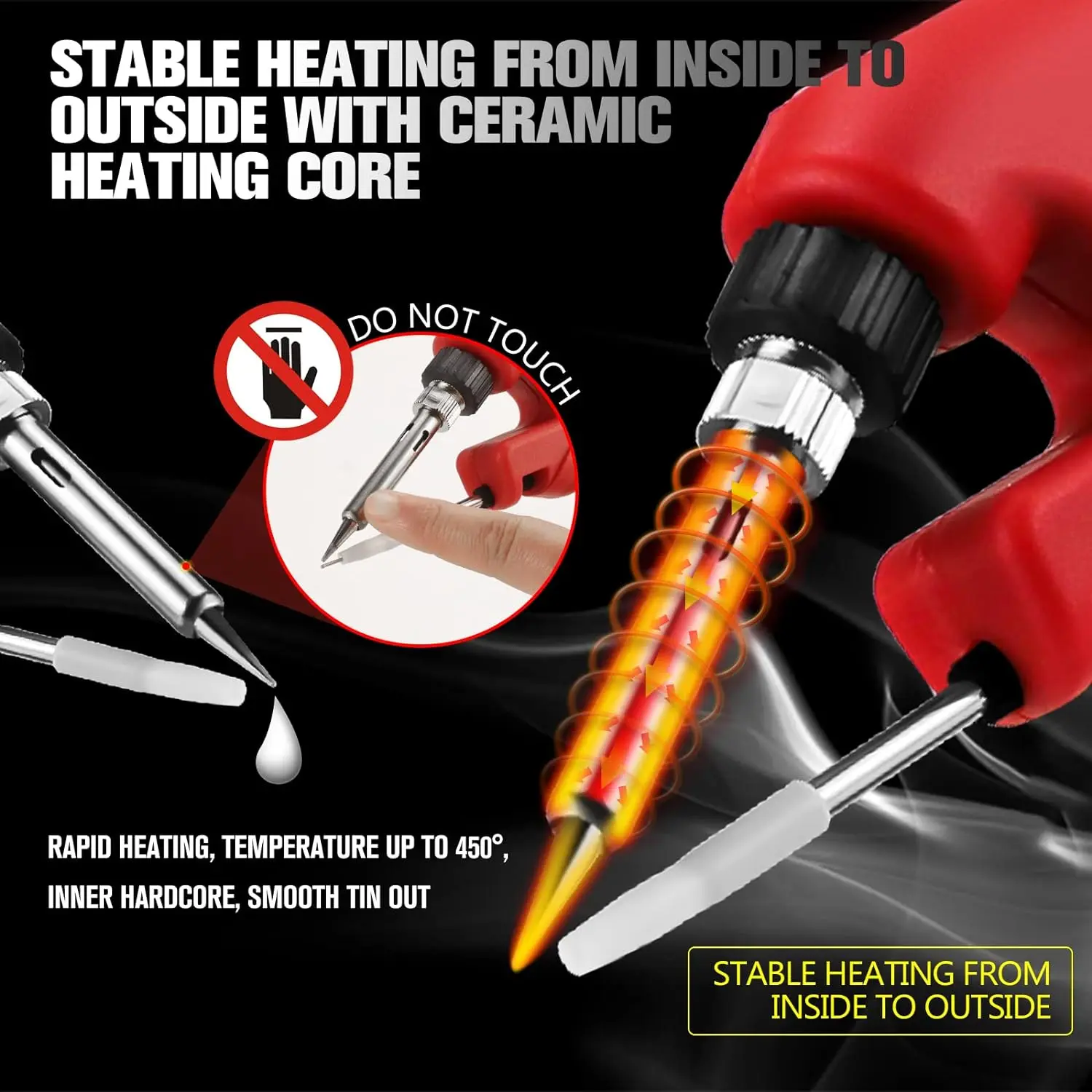 Электрический паяльник беспроводной 30s Быстрый разогрев для Milwaukee/Bosch/Dewalt/Black &amp