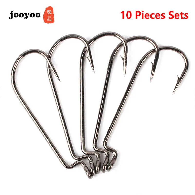 10 Pcs 2.8/3.5/4/4.5 cm High-carbon Steel Barbed Fishhooks Narrow Web Crank Hook With Long handle Silver Barb For Sea Bass |