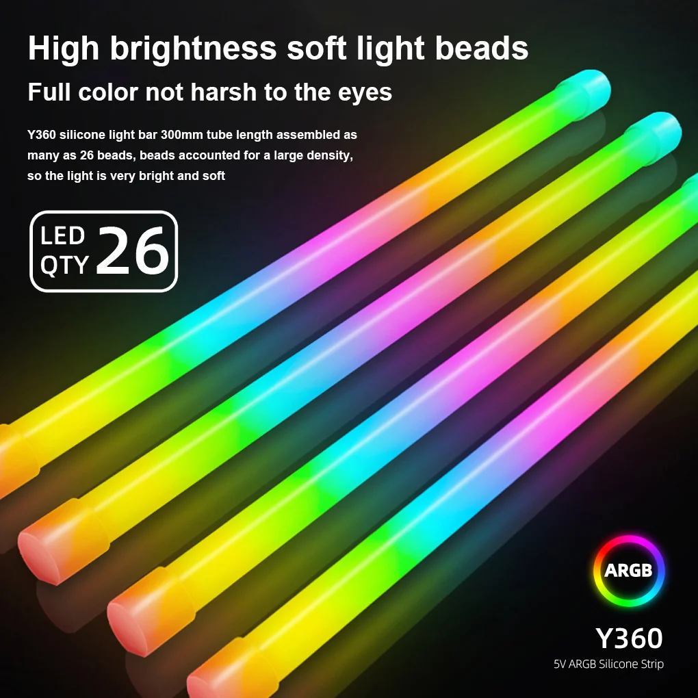 

Coolmoon Universal Computer Chassis Light Strip DC 5V 26LEDs Motherboard RGB Colorful LED Lamp String with Cable