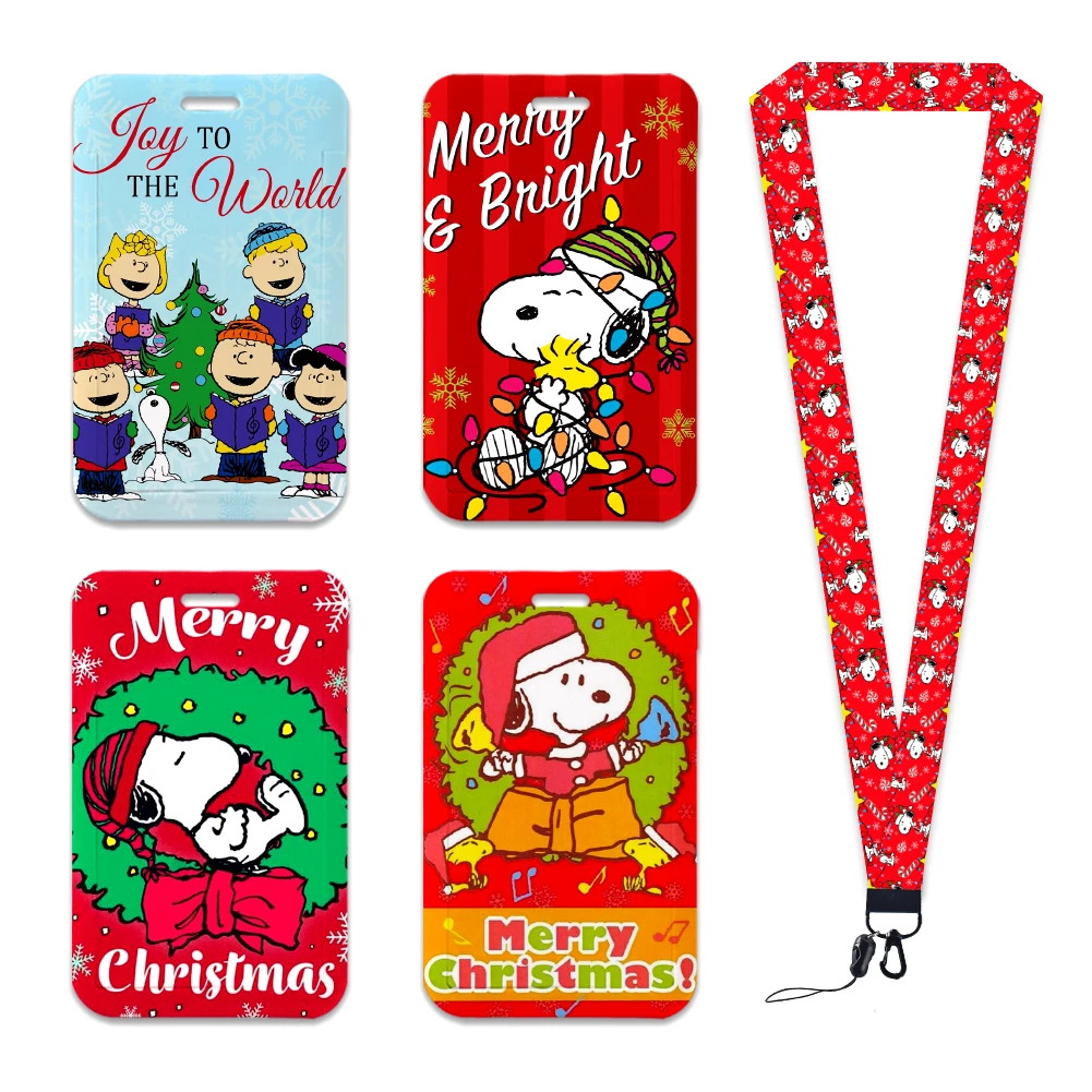 Чехол для карты Snoopy Merry Christmas ремешок GirIs держатель бейджа чехол пропуска