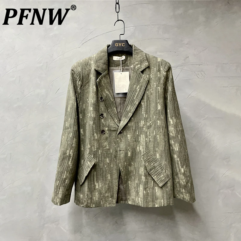 

PFNW Мужской Блейзер темная одежда винтажный нишевый шикарный хлопковый льняной костюм пальто авангардный модный тренд универсальные повседневные топы 12Z4502