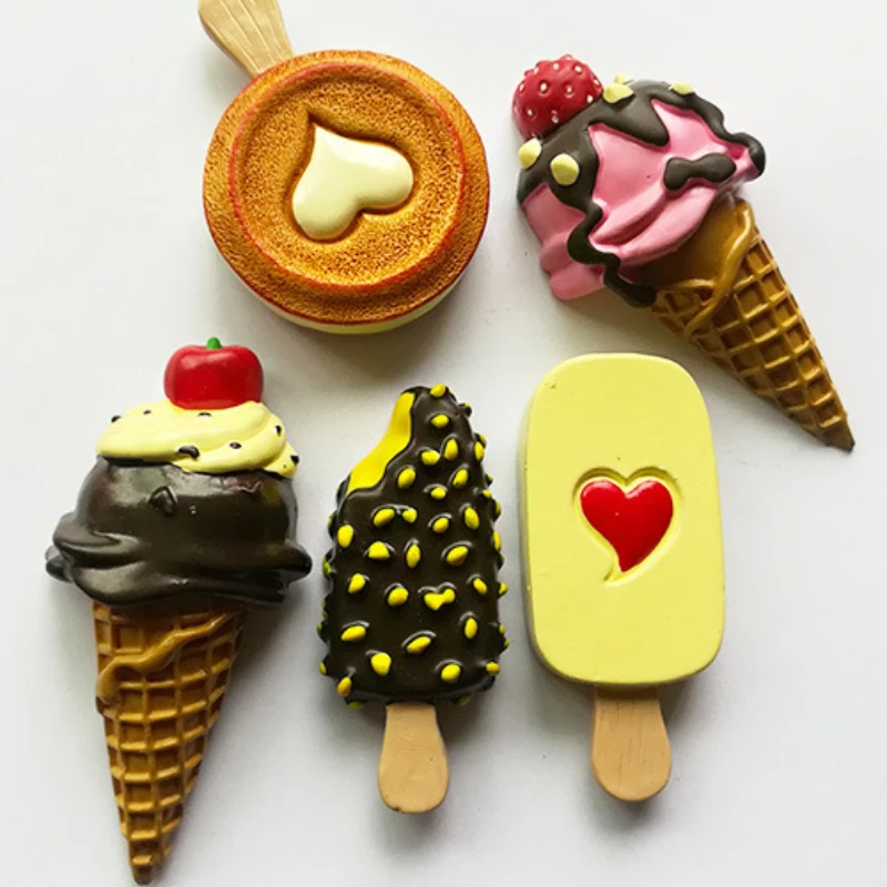 

Lovely Chocolate Ice Cream Ice Cream Cone Stereo Resin Refrigerator Magnets Home Decor
