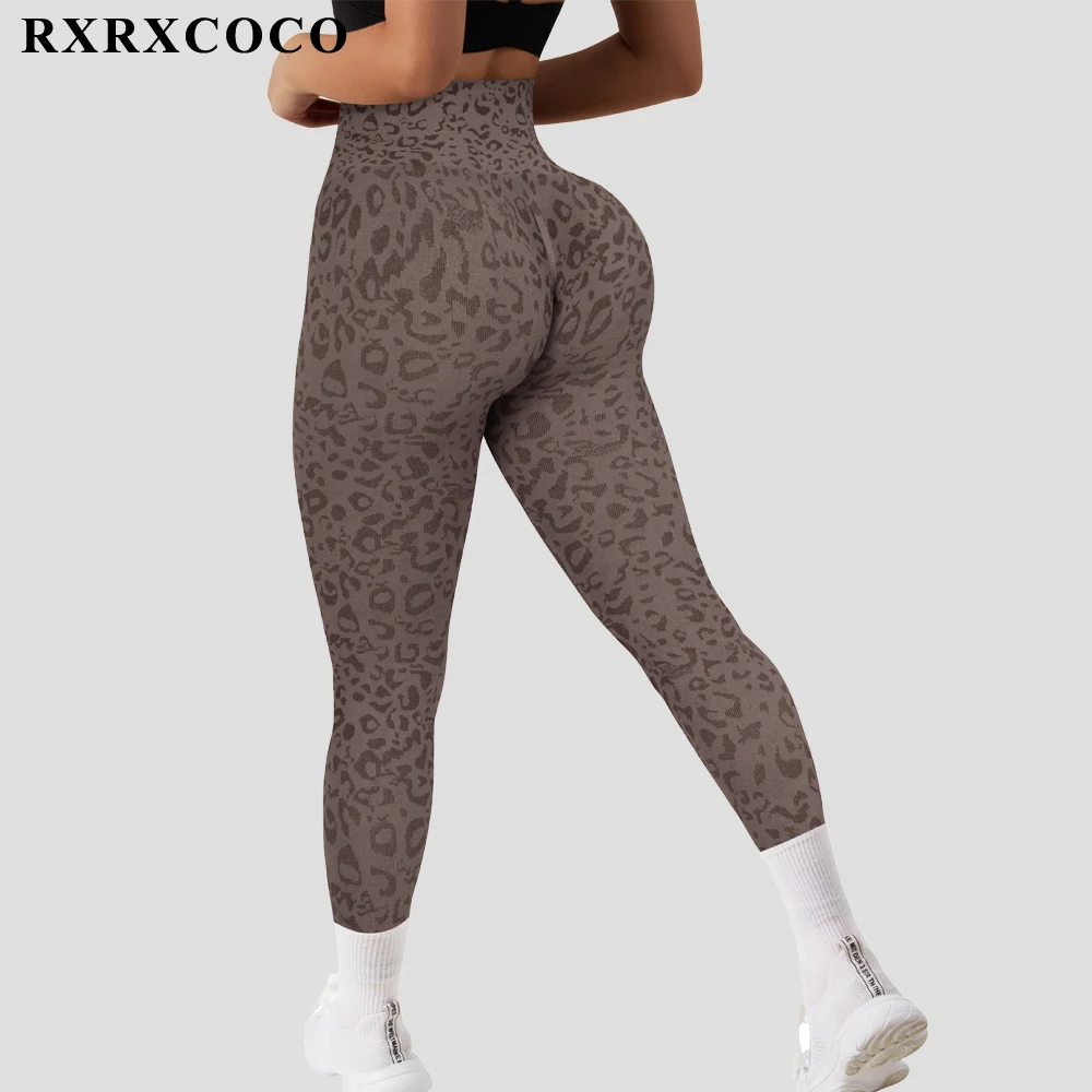 RXRXCOCOC Print Seamless Leggings For Women Slim Workout Sport Fitness Gym Pants Push Up Women Yoga Pants Casual Legging 2022
