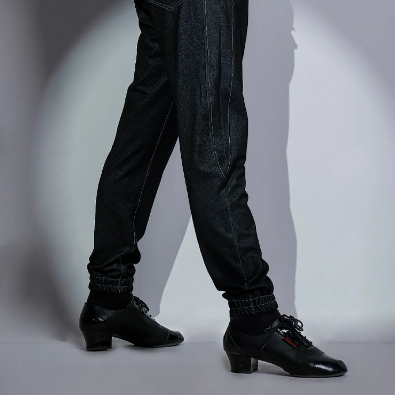 Длинные черные дизайнерские детские брюки для латиноамериканских танцев DAS466