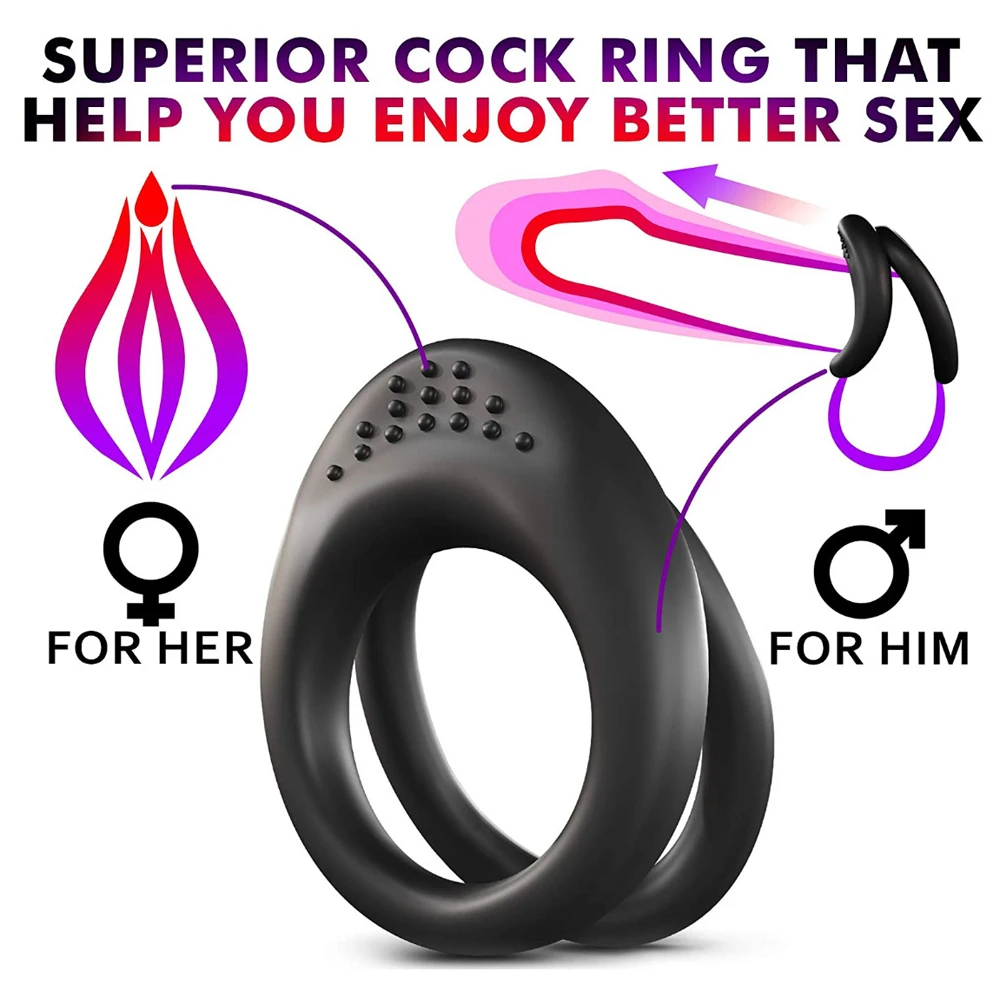 Couple Shaking Penis Ring Clit Massage Sperm Restraint Delayed Ejaculation Stimulation Trainer Adult Sex Toys Silent Waterproof