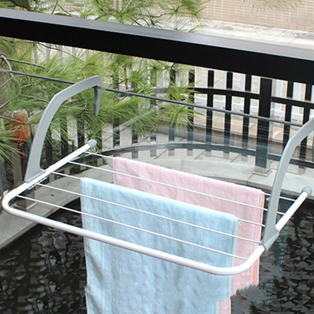 

Home Portable Folding Organizers Balcony Outdoor Drying Practical Rack Holder Skirt Clothes Rack Hanging Towel