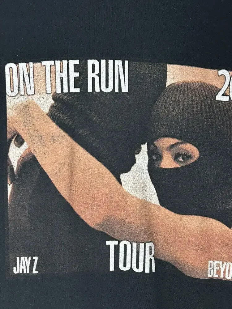 Рубашка Jay Z для бега Beyonce 2014 с коротким рукавом и круглым вырезом черная м