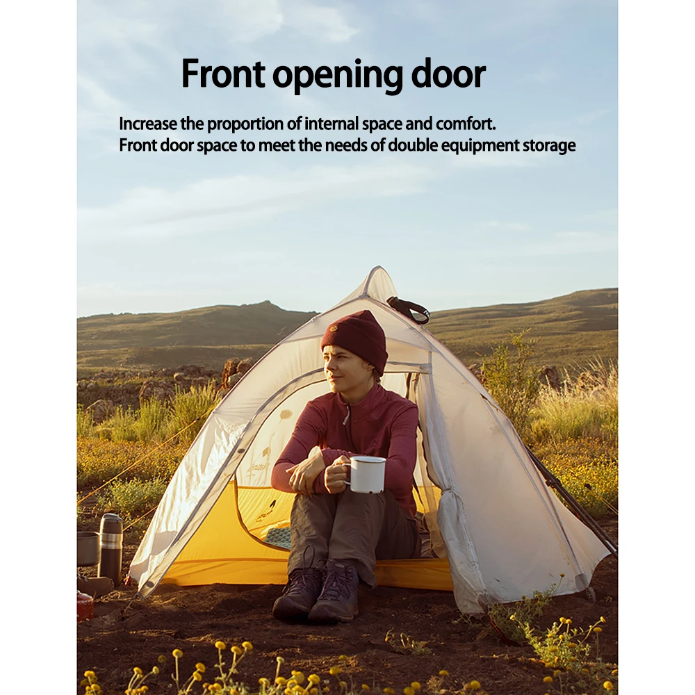 Naturehike Cloud Up 2, палатка для кемпинга, нейлоновая палатка 20D для 1-2 человек, водонепроницаемая портативная туристическая палатка с рюкзаком, сверхлегкая (art.: 3920d15bcd36f) - 3920d15bcd36f
