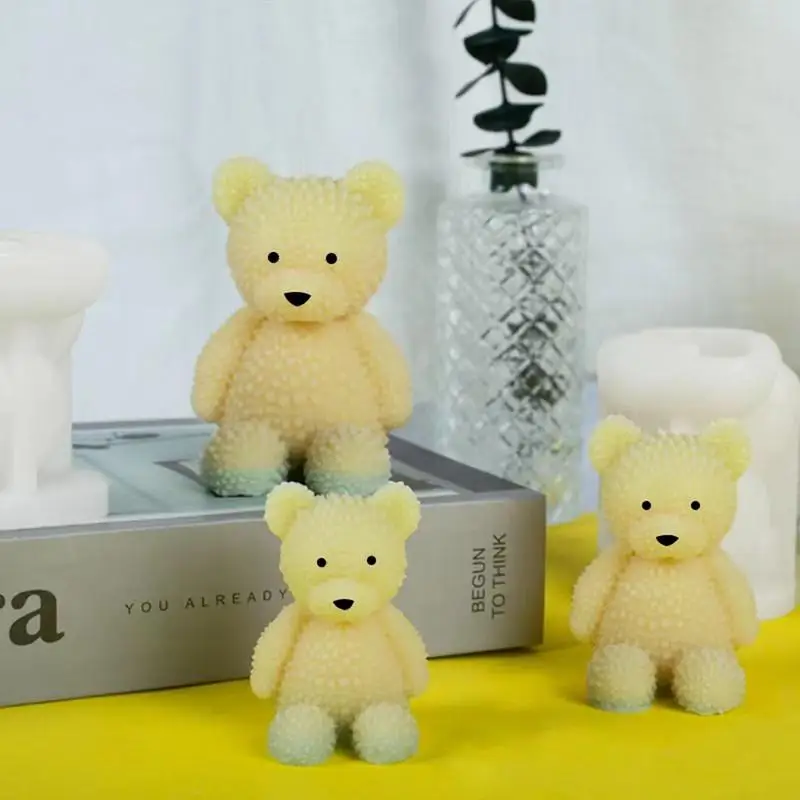 

Silicone Bear Mold Flexible Soap Candle Craft Mould Kitchen Supplies Cake Mold For Birthdays New Year Thanksgiving Parties