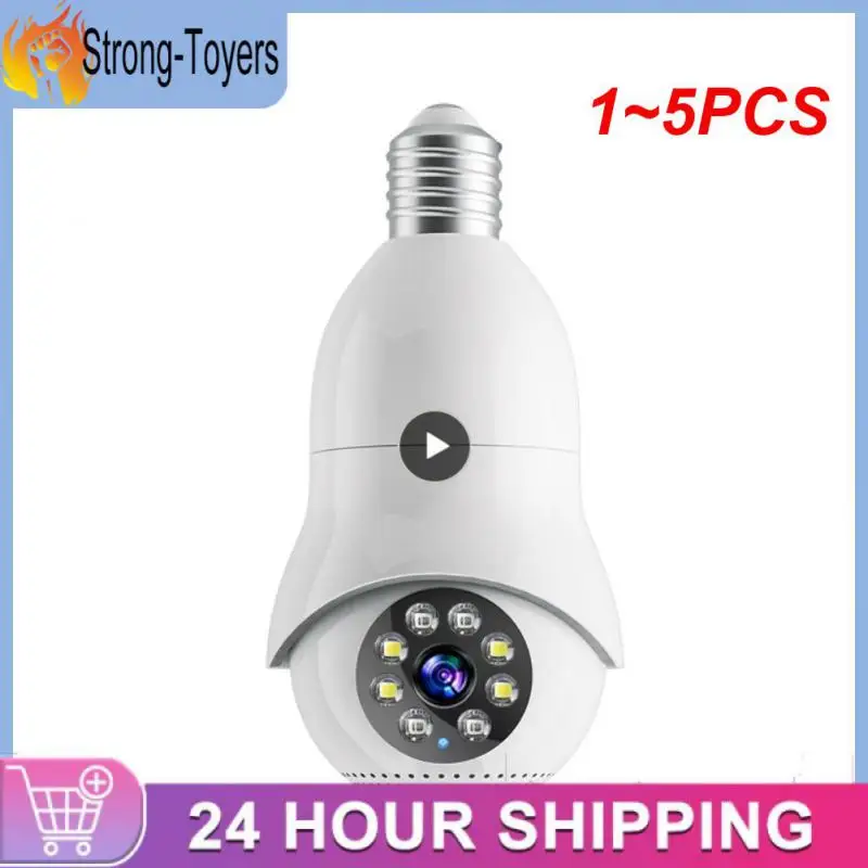 

1~5PCS LED Bulb Surveillance Camera Outdoor Indoor 2.4/5G Wifi Full Color Night Vision Automatic Human Tracking IP Security