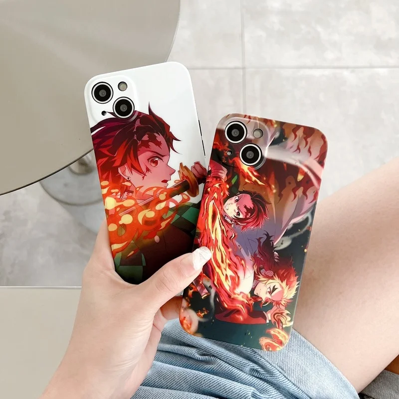 

Popular Animation Kamado Tanjirou Phone Case Cover for IPhone 11 12 13 Pro X XR XS Max Shockproof Case for IPhone 13 Cases