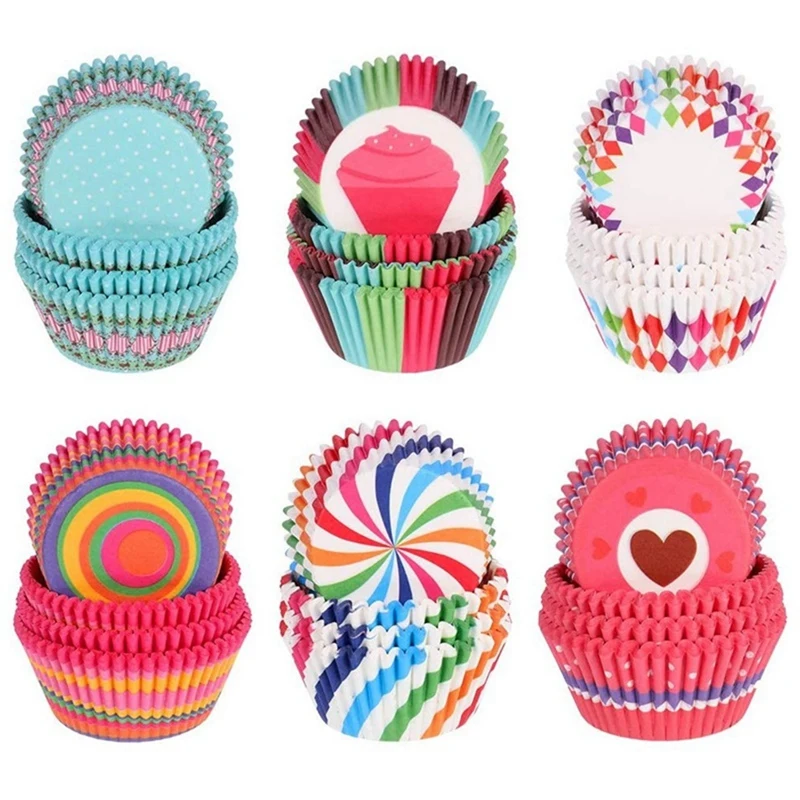 

600Pcs Cupcake Cases Baking Cake Paper Wrapper For Wedding Party Birthday Serving Small Cake Dessert Chocolate Cookies