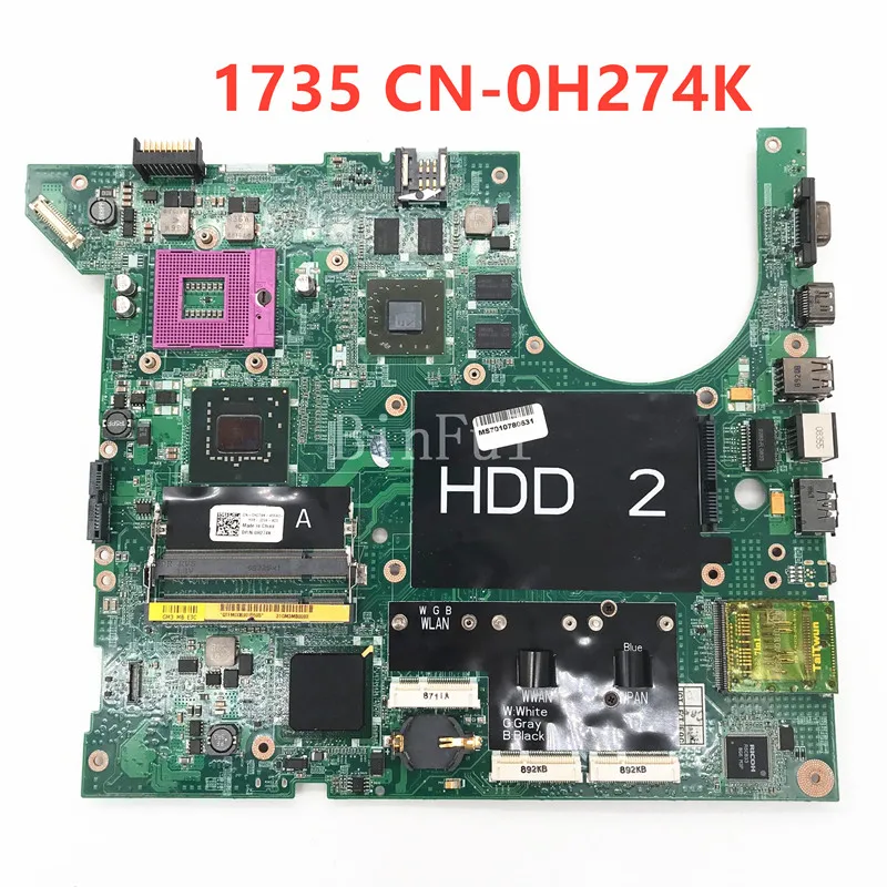 High Quality For Dell Studio 1735 laptop Motherboard CN-0H274K 0H274K H274K DDR3 100% Full Tested Working Well Free Shipping
